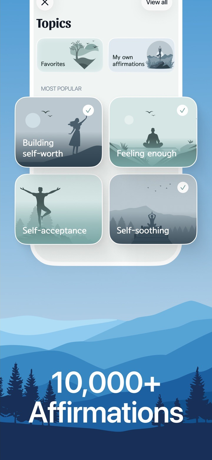 Browse affirmation topics and categories