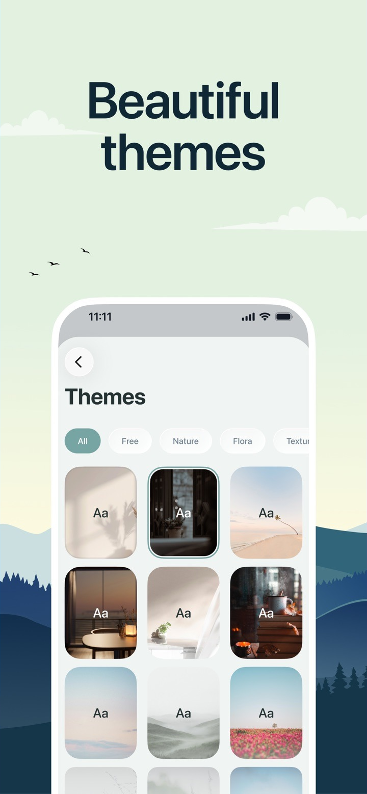 Choose from 100+ beautiful themes